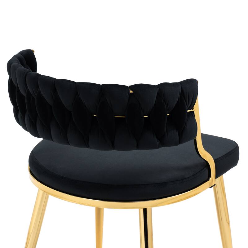 4PACK Upholstered Dining Chairs with Woven Back