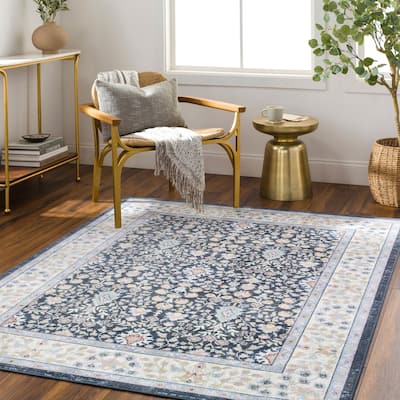 Livabliss Lavadora Oriental Floral Machine Washable Area Rug