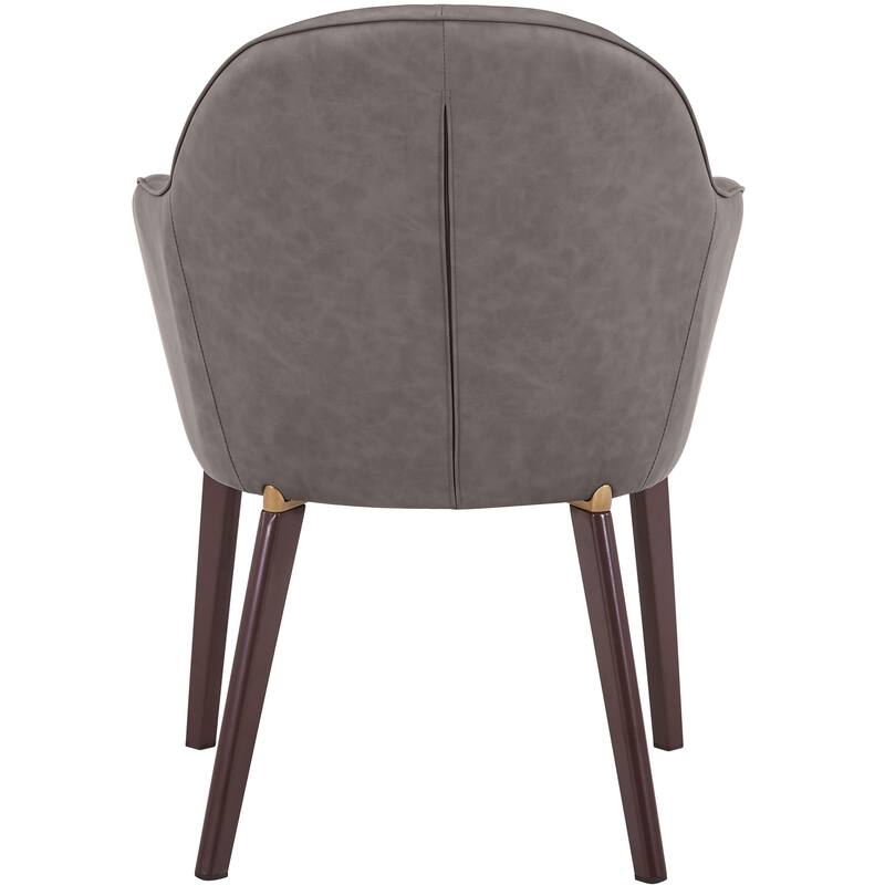 Elias Dining Chair Upholstered in Leather Velvet and Powder Coated Legs Set of 2