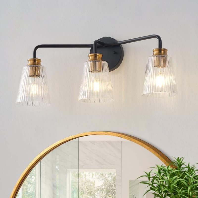 3 Light Matte Black Vanity Light Modern Bathroom Wall Fixture