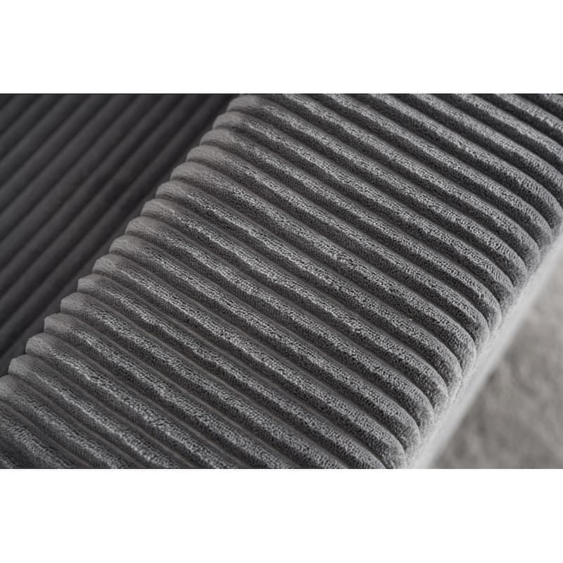 83.66" L-Shaped Sectional Sofa with Storage and Pull Out Bed