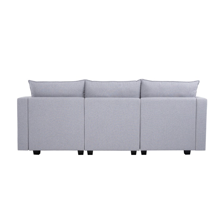 Modular 3 Piece Sofa with Soft Comfortable Seating Linen Sofa Couch with Sturdy Wooden Frame Ideal for Small Spaces
