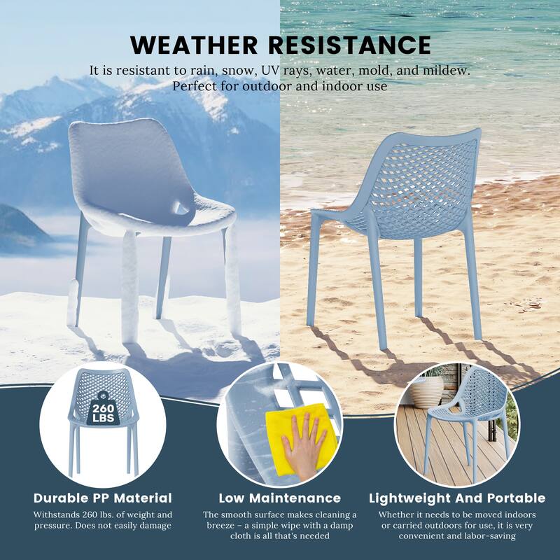 Frond and Form Outdoor Stacking Dining Side Chair (Set of 2)