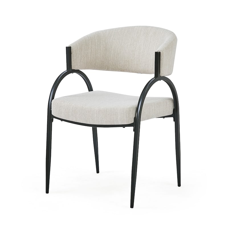 Naci Modern Fabric Dining Chairs With Curved Backrest by Christopher Knight Home