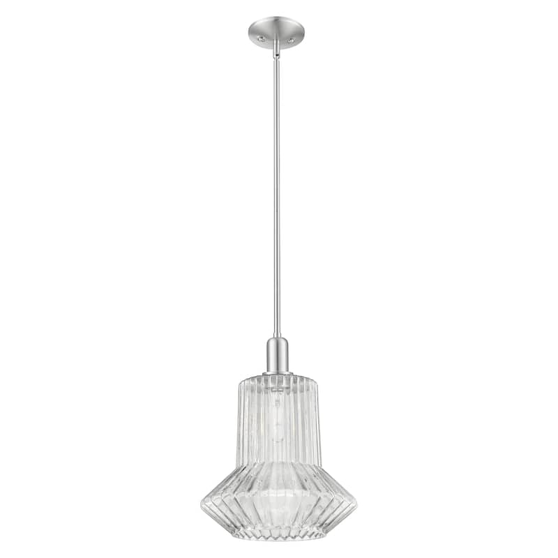 Innovations Lighting Endless Possibilities Arcadia - Springwater - 1 Light 12" Stem Hung Mini Pendant - Brushed Satin Nickel