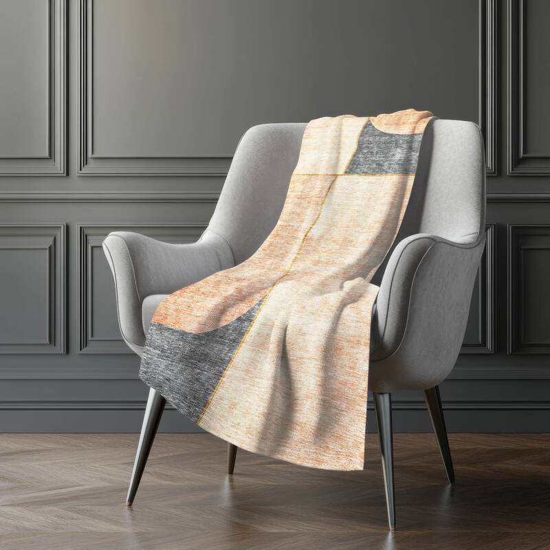 Premium Machine Washable Modern Chic Sherpa Throw Blanket