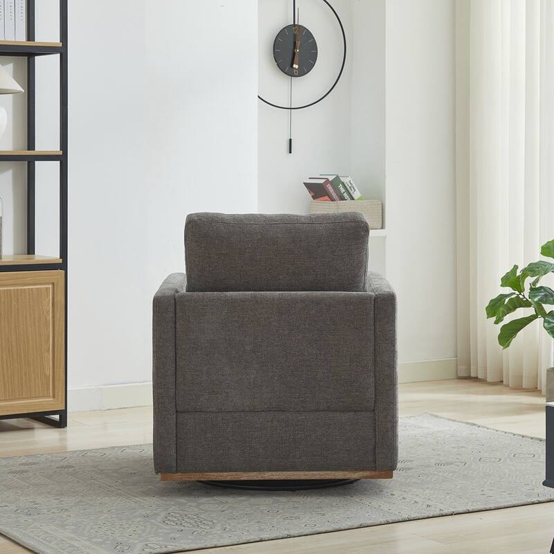Square Upholstered Swivel Accent Chair