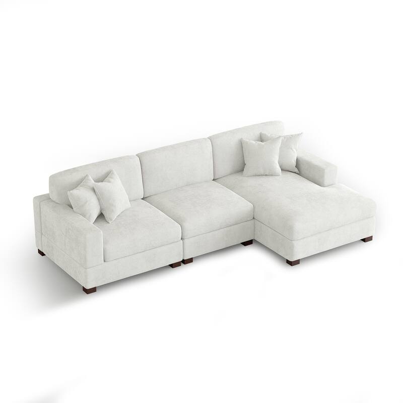 Oversized Modern Chenille Modular Sectional Sofa with Chaise