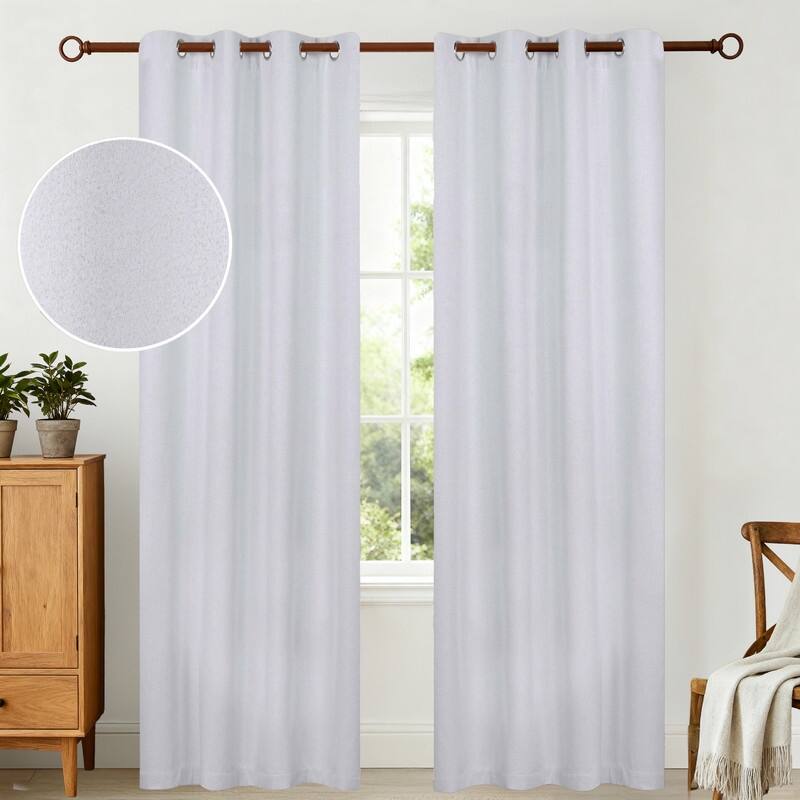 Superior Neal 100% Blackout Grommet Curtains, Set of 2 Panels - 52" x84" - Platinum
