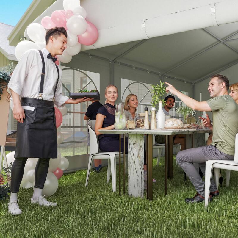 Outsunny White Water-resistant Fabric Heavy-duty Event Tent/Awning