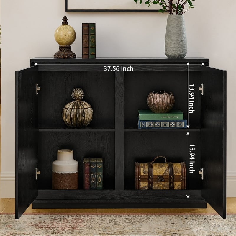 Mid Century Modern Narrow Buffet Cabinet with Storage, Side Cabinetfor Living Room or Entryway Organization
