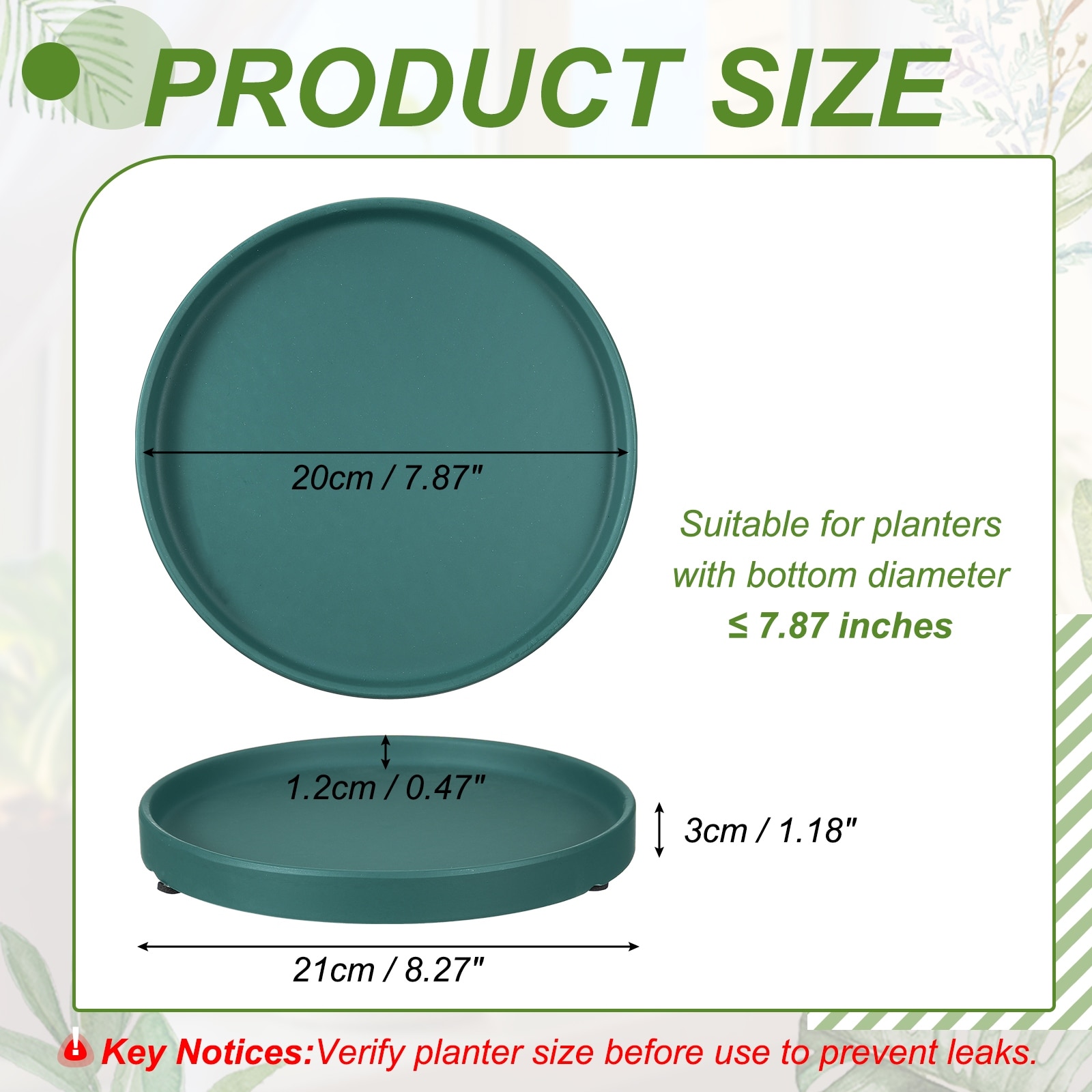 Ceramic Plant Saucers, Round Flower Planter Water Trays Ceramic Plant Saucer Pot Tray