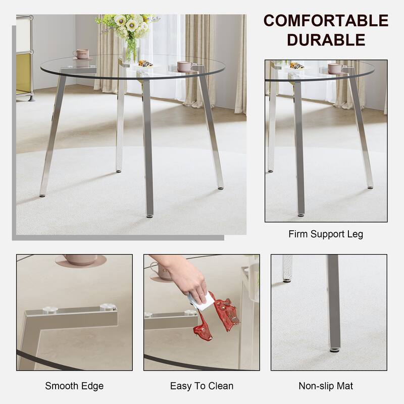 Modern Tempered Glass Table Dining Table Coffee Table End Table Entryway Table for Dining Room