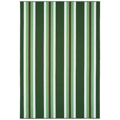 Voavah Green Hand-Made Flatweave Indoor/Outdoor Area Rug