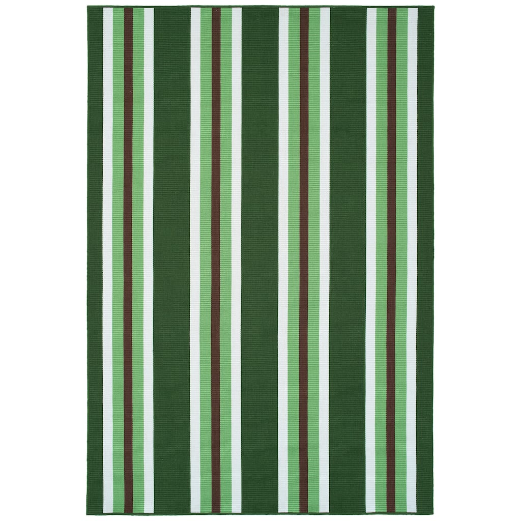 Voavah Green Hand-Made Flatweave Indoor/Outdoor Area Rug