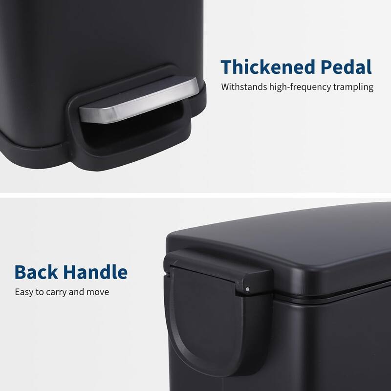 2.6 Gal Slim Kitchen Trash Can, Garbage Can for Kitchen, Bathroom Narrow Spaces