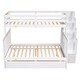 preview thumbnail 9 of 7, White Twin over Full Pine Wood Bunk Bed with Staircase Storage and 2 Drawers, Convertible into 2 Beds