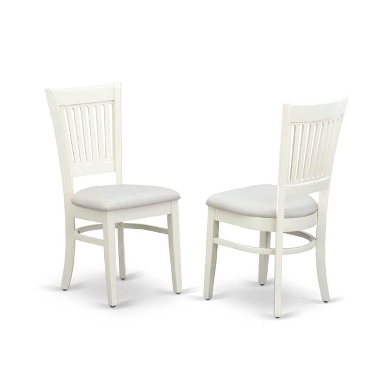 5-Piece Wood Dining Table Set with 4 Chairs - Linen White Finish - Butterfly Leaf Table - Kitchen Dinette Set
