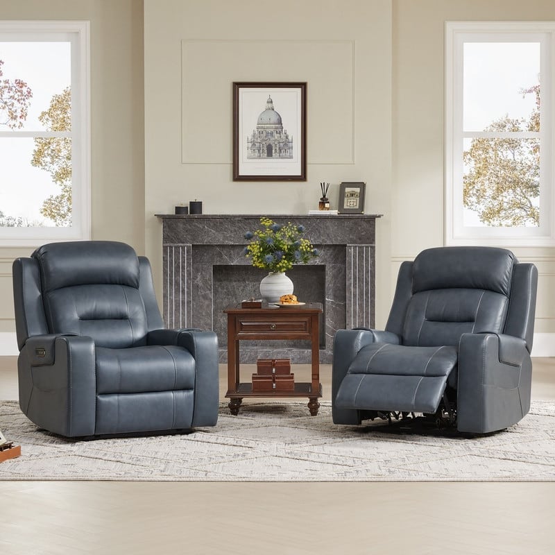 Anya Power Genuine Leather Recliner Chair Lay Flat Recliner