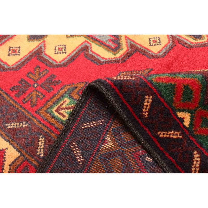 ECARPETGALLERY Hand-knotted Teimani Red Wool Rug - 3'10 x 6'8