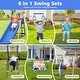 preview thumbnail 2 of 12, Roomfitters 7-in-1 Metal Swing Set, 500 lbs Capacity, Slide, 2 Swings, Climbing Net, Gym Ring & Basket, Multicolor
