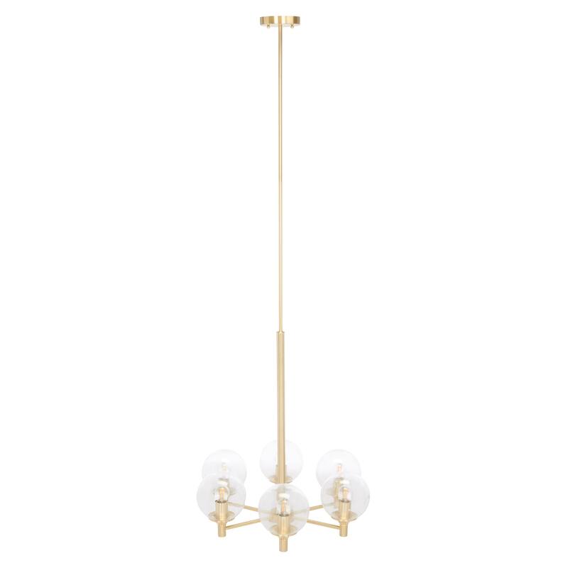 SAFAVIEH Lighting Mila Chandelier - 28" W x 28" D x 22" H - Antique Brass