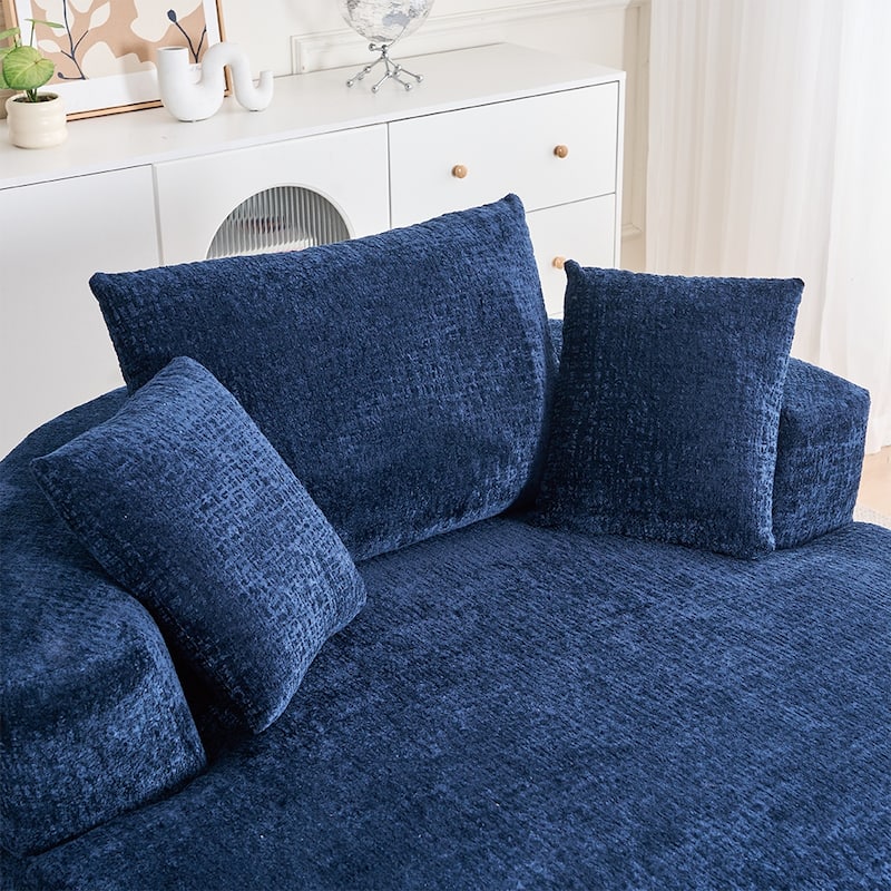 Round Accent Chair, 360 Swivel Chenille Barrel Chair, Fluffy Modern Sleeper For Living Room, Bedroom,Reading Room And Lounge