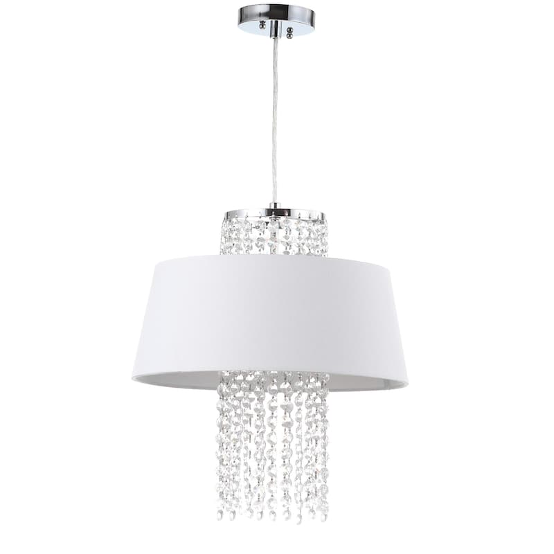 SAFAVIEH Lighting Jada Adjustable 3-Light Chrome Pendant - 16"x16"x12.75 - 78.75" - 16Wx16Dx79H