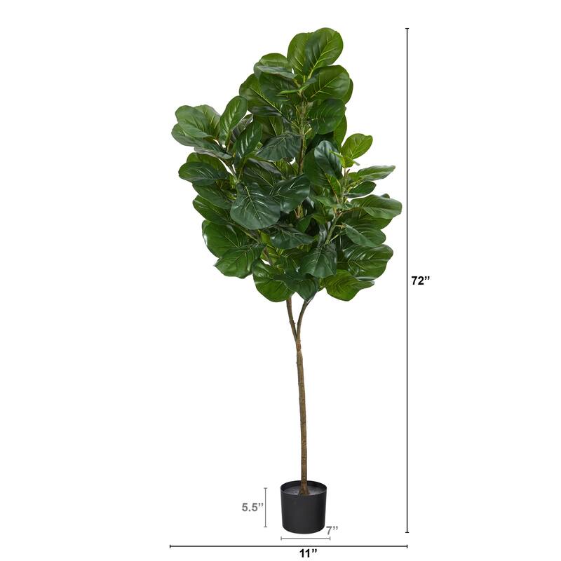 Southwestern Artificial Fig Tree 6ft - Home Decor Greenery, Living Room, Bedroom, Bathroom Plants - Green - 61 Inches and Over