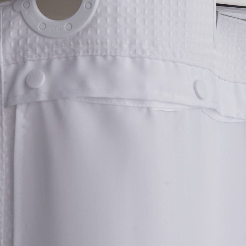 Hookless It's A Snap Snap-in Fabric Water Resistant Shower Curtain Replacement Liner for Hookless Curtain