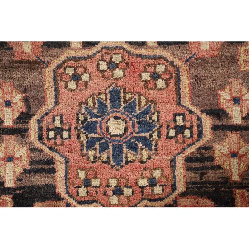 Vegetable Dye Heriz Persian Vintage Runner Rug Hand-knotted Carpet - 3'6"x 10'10"