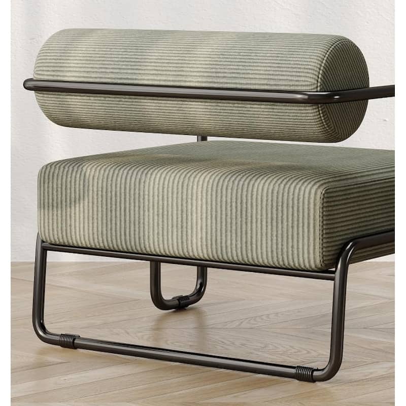 Living Room Iron Accent Chair,Corduroy Upholstered Arm Chair