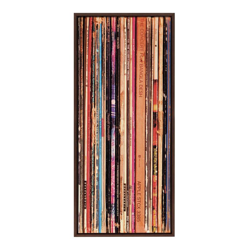 Kate and Laurel Sylvie Record Sleeves Framed Canvas by Robert Cadloff