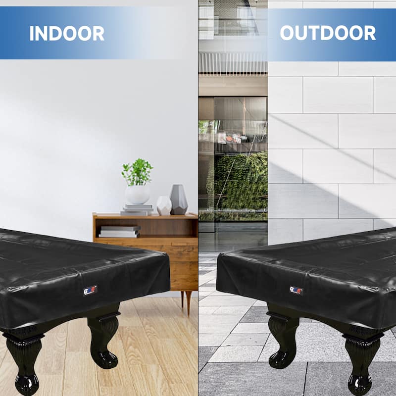 GSE™ 7ft/8ft/9ft Heavy Duty PU Leatherette Billiard Pool Table Cover - Black