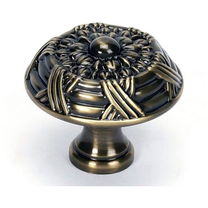 Alno Ribbon & Reed 1-1/2 Inch Mushroom Cabinet Knob - Antique