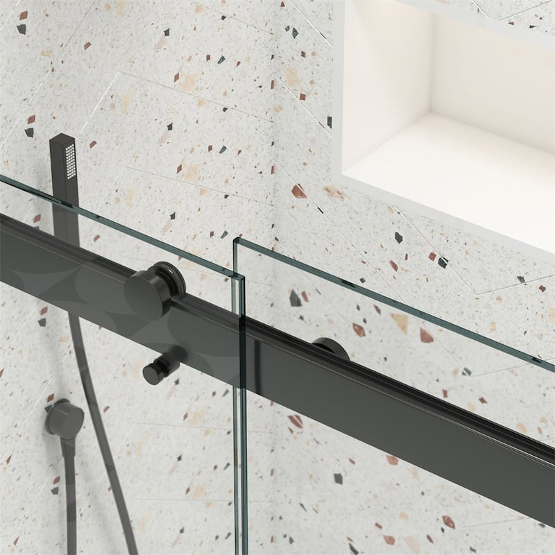 Bathroom Shower Sliding Door with 5/16" Tempered Glass