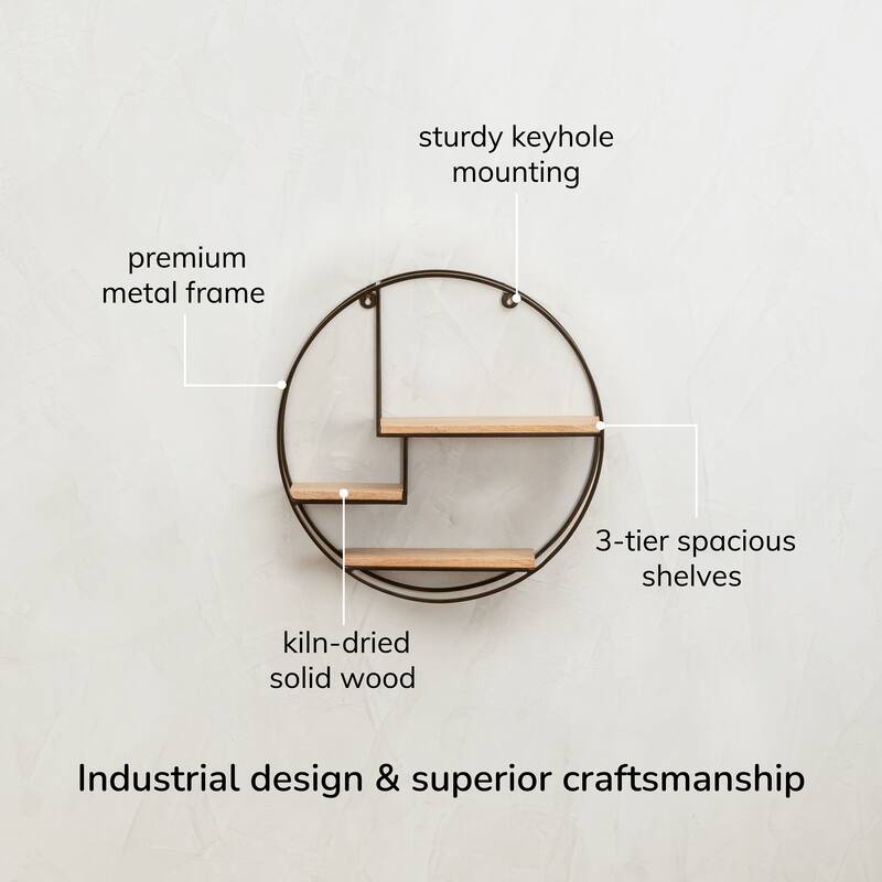 MH London Marly Round Floating Wall Shelf - 19.50 x 19.50 x 4.75