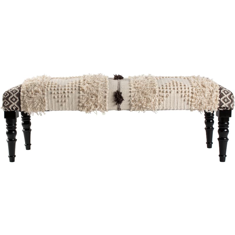 Livabliss Bollin Bohemian Upholstered Bench - 18" x 48" x 16"