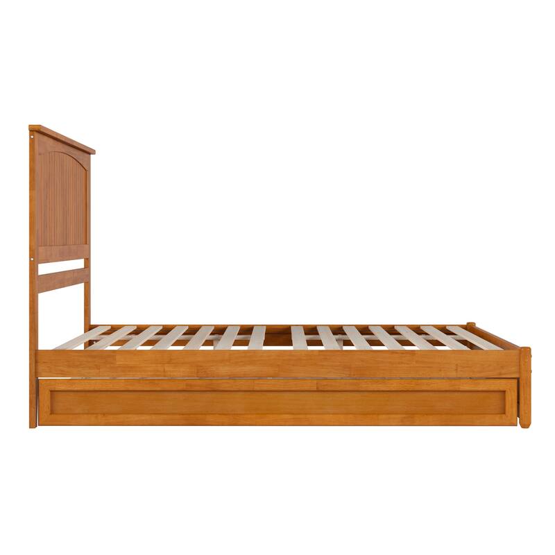 Malta Platform Bed with Panel Footboard and Twin XL Trundle
