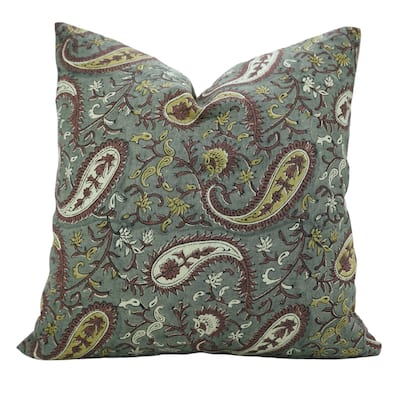 Fabdivine Paisley Home Accent Cushion Cover 14x20 Inch for Soft Pure Linen Sofa, Chair or Couch, Farmhouse Pillowcase, Kiara