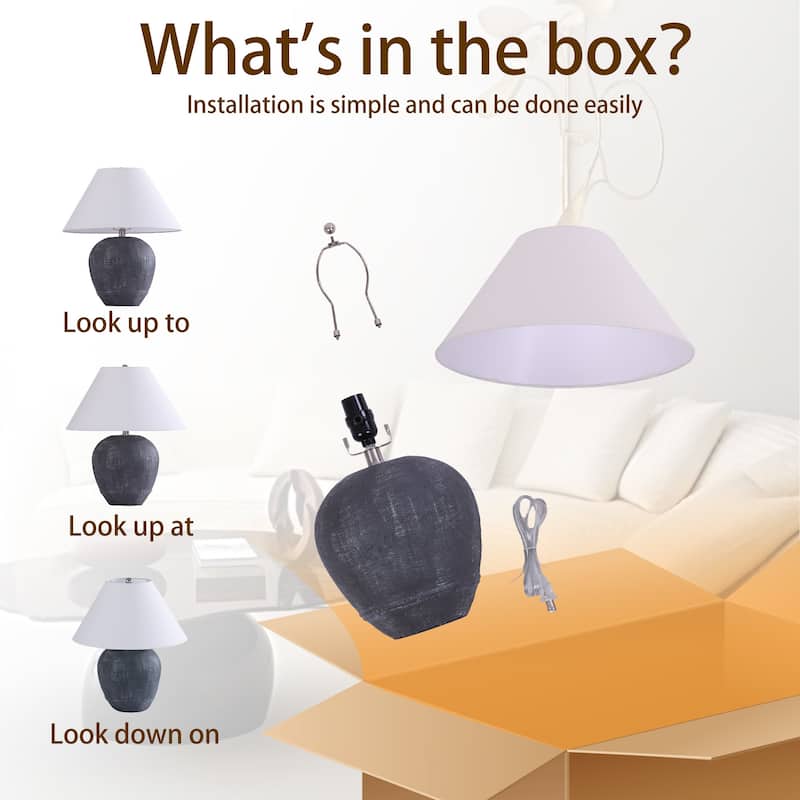 Ceramic Table Lamp with Linen Shade