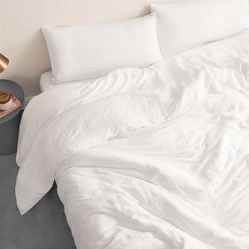 Dark Sky Reserve® - Bamboo Linen Oversized Duvet Cover - Portugal Made - Pure White