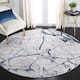 SAFAVIEH Amelia Fietje Modern Abstract Distressed Rug - 5' Round - Grey/Blue