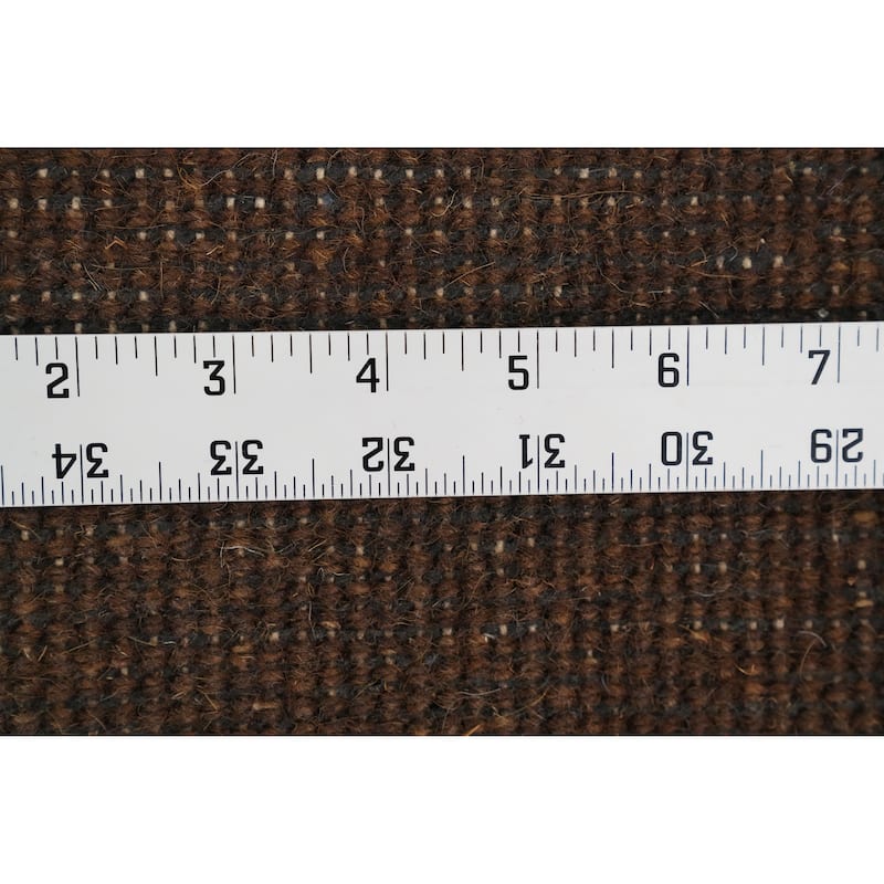 Hand Knotted Oriental 100% Wool Carpet Modern Stripe Brown Gabbeh Area Rug - 8' 3'' X 6' 3''