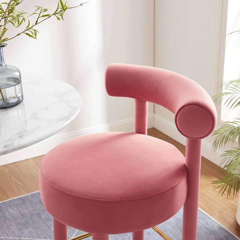 Toulouse Performance Velvet Bar Stool - Set of 2