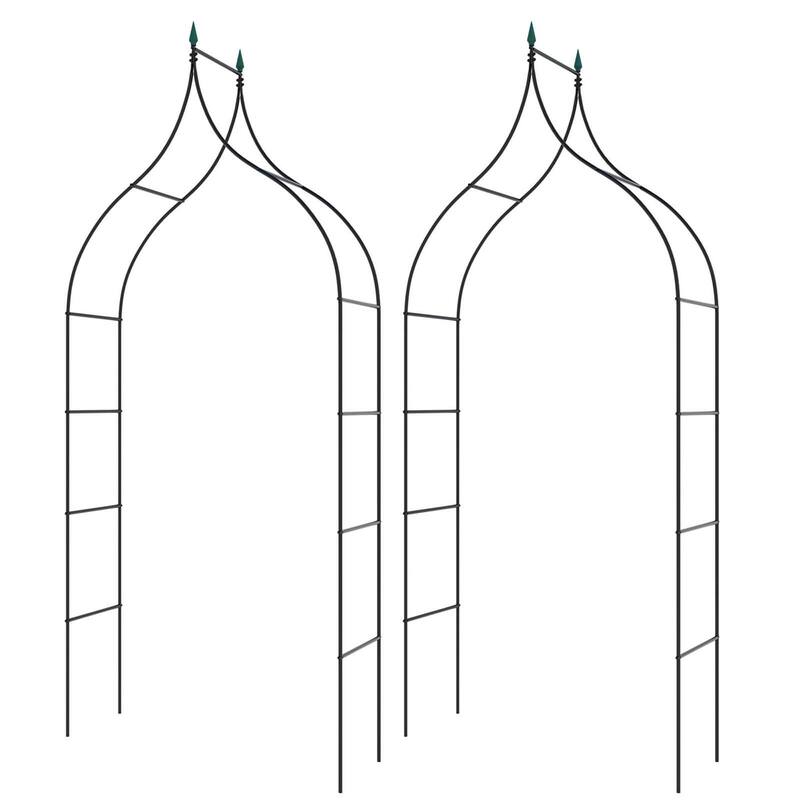 Metal Garden Arch 8.4 Ft High Pergola Arbor for Climbing Plant - 2 PCS