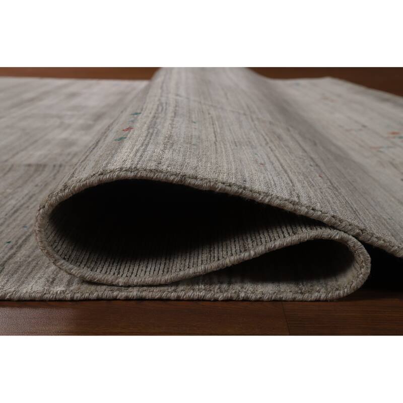 Hand Knotted Oriental 100% Wool Carpet Tribal Tribal Greys & Charcoal Gabbeh Area Rug - 10' 0'' X 8' 3''