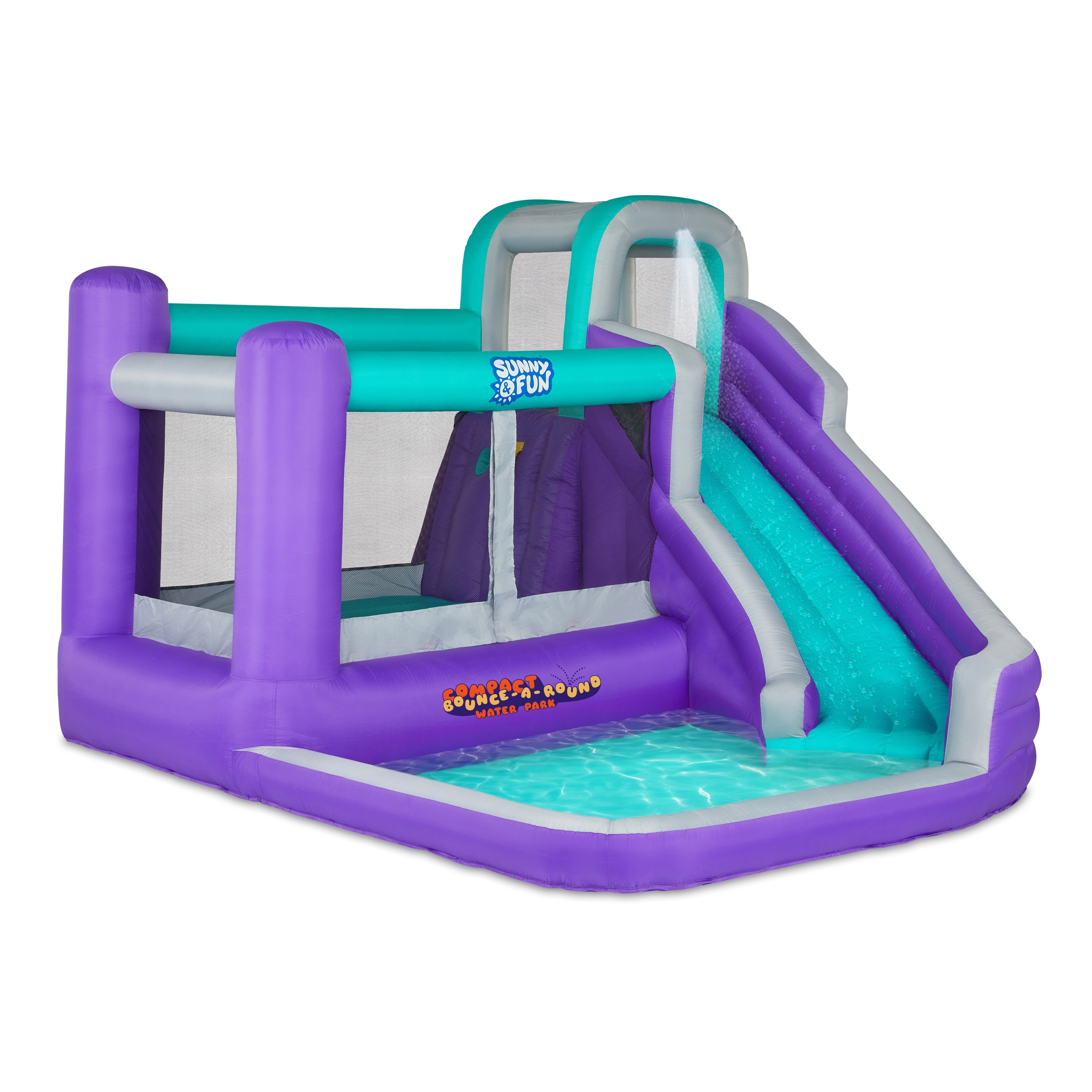 Sunny Fun Compact Bounce A Round Inflatable Water Slide Park