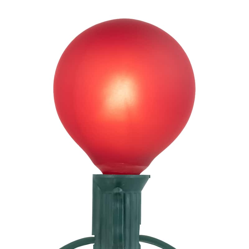 10-Count Frosted Red White Green G50 Globe Patio Lights 9ft Green Wire