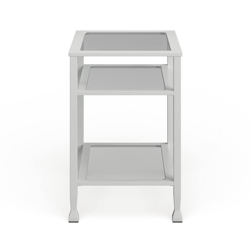 SEI Furniture Price Metal Side Table with Glass Shelf
